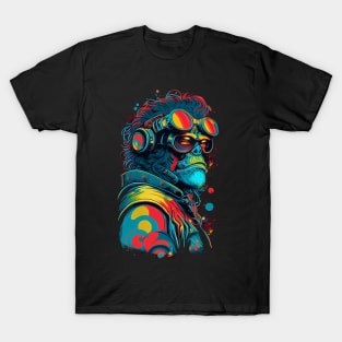 Anime Cyber Ape (Sci-Fi Ape Vintage Retro Future Design Cyberpunk Space Ape) T-Shirt